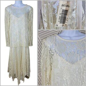 NEW Vintage Shirt Dress Plus 16 18 Midi Lace Grunge Alt Long Wedding Whimsigoth